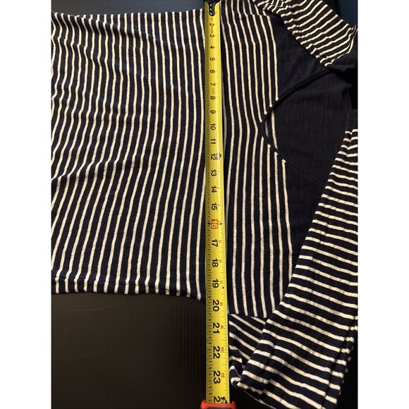 GAP Womens Sweater Navy Blue White Stripe Pullover Preppy Nautical Americana - Picture 8 of 9